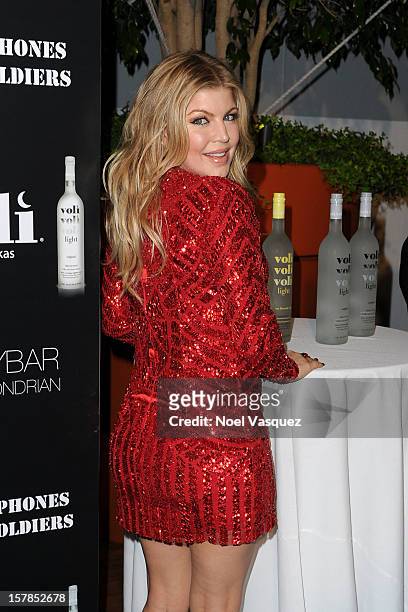 Fergie attends the Voli Lights Vodka benefit at SkyBar at the Mondrian Los Angeles on December 6, 2012 in West Hollywood, California.