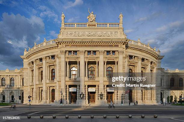 hofburgtheater in vienna at sunset. - burgtheater wien stock pictures, royalty-free photos & images