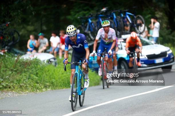 Iván Ramiro Sosa of Colombia and Movistar Team attacks during the 43rd Donostia San Sebastian Klasikoa 2023, Men's Elite a 230.3km one day race from...