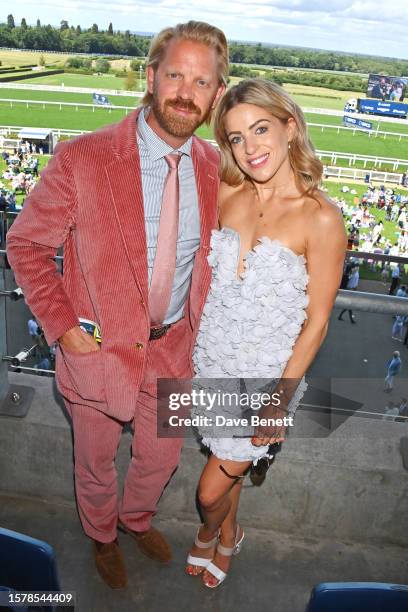 Alistair Guy and Olivia Cox attend the QIPCO King George Weekend at Ascot Racecourse on July 29, 2023 in Ascot, England.