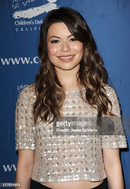 Actress Miranda Cosgrove attends the Children's Defense Fund's 22nd annual "Beat the Odds" Awards at the Beverly Hills Hotel on December 6, 2012 in...