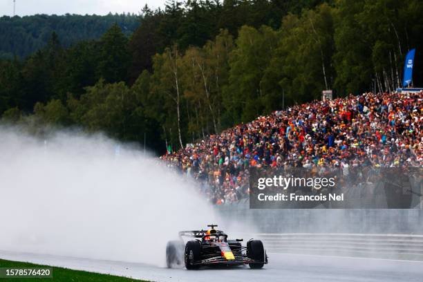 Max Verstappen of the Netherlands driving the Oracle Red Bull Racing RB19 on track during the Sprint ahead of the F1 Grand Prix of Belgium at Circuit...