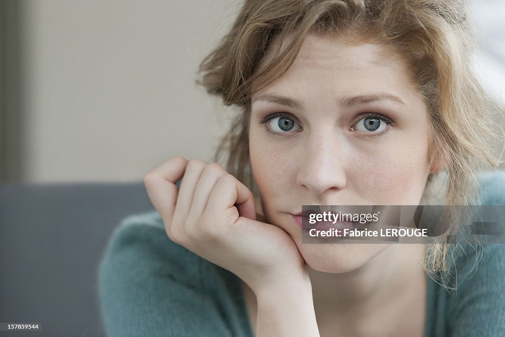 Woman looking sad