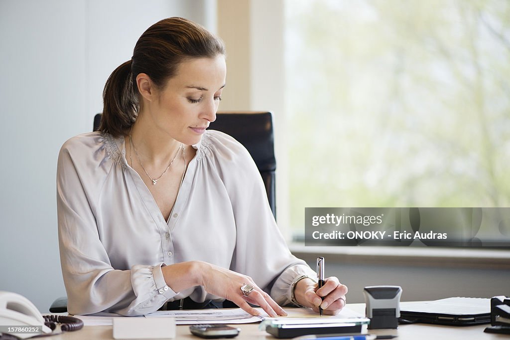 Businesswoman working in an office