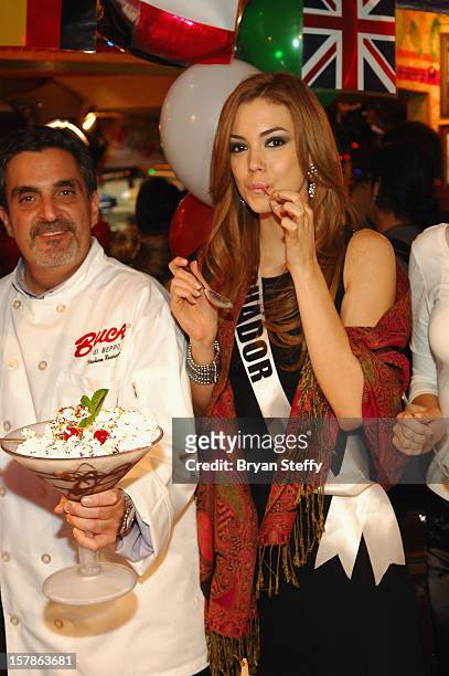 Miss Ecuador Carolina Aguirre appears at the Buca di Beppo Italian Restaurant on December 6, 2012 in Las Vegas, Nevada.