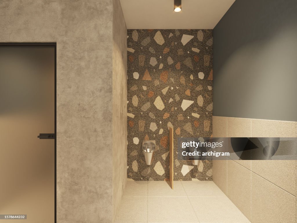 Toilet. Bathroom. Interior design. Computer Generated Image. Architectural Visualization. 3D Render. Stock Photo