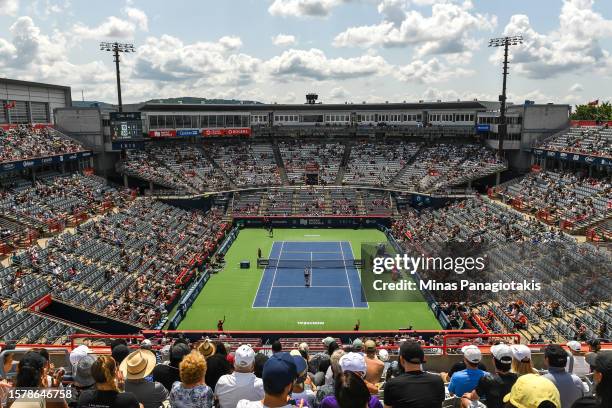 General view of centre court during the match between Alycia Parks of the United States of America and Marina Stakusic of Canada at the National Bank...