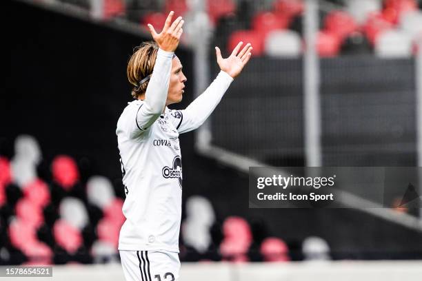 Tom DUCROCQ of Bastia during the Ligue 2 BKT match between US Concarneau and Sporting Club Bastia at Stade du Roudourou on August 5, 2023 in...