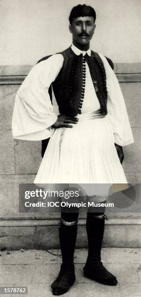 Portrait of Spyridon Louis of Greece, the winner of the first marathon in the 1896 Summer Olympic Games held in Athens, Greece. Mandatory Credit:...