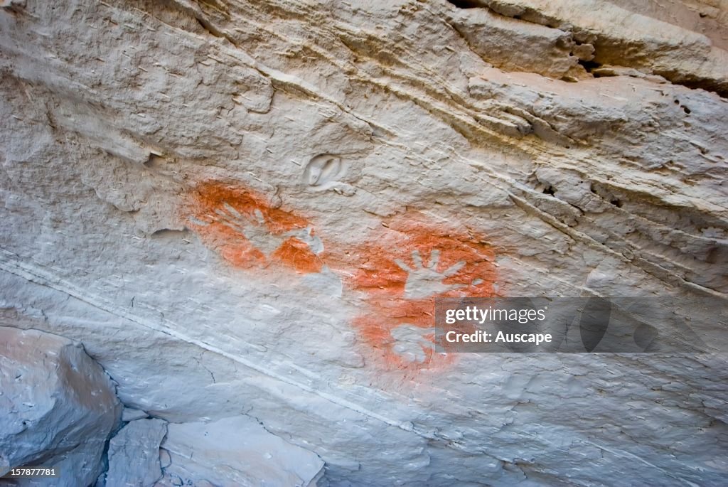 Aboriginal rock art: hand stencils