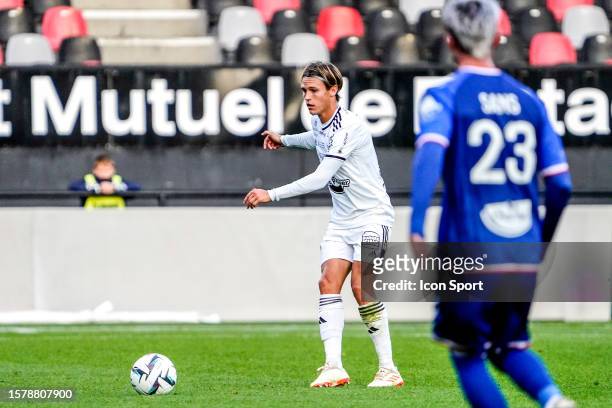 Tom DUCROCQ of Bastia during the Ligue 2 BKT match between US Concarneau and Sporting Club Bastia at Stade du Roudourou on August 5, 2023 in...
