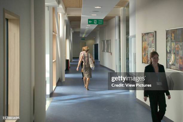 City Of London Academy School, London, United Kingdom, Architect Studio E Architects, City Of London Academy School Corridor.