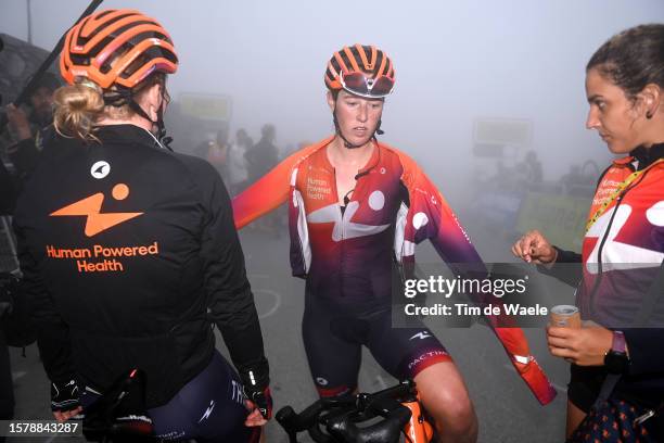 Alice Barnes of The United Kingdom and Team Human Powered Health reacts after the 2nd Tour de France Femmes 2023, Stage 7 a 89.8km stage from...