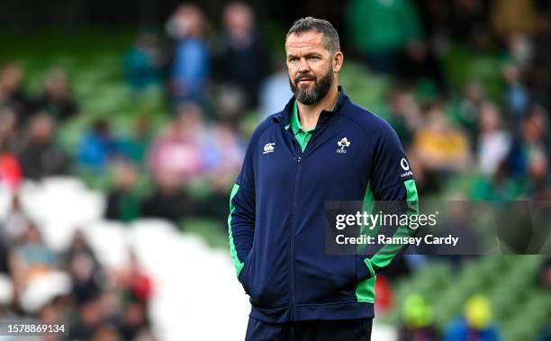 Dublin , Ireland - 5 August 2023; Ireland head coach Andy Farrell before the Bank of Ireland Nations Series match between Ireland and Italy at the...
