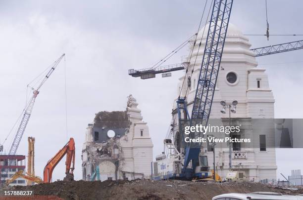 Wembley Stadium Demolition, Wembley, United Kingdom, Architect John Simpson / Maxwell Ayrton / Owen Williams Wembley Stadium Partly Demolished Tower...