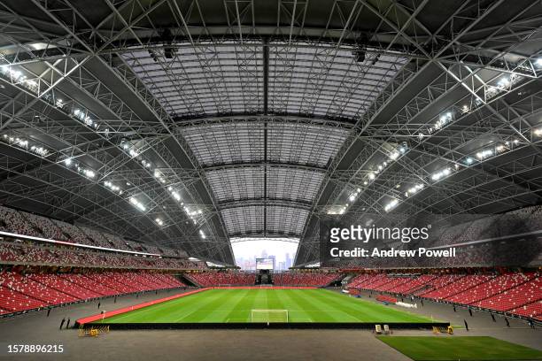 General view before a training session at Singapore National Stadium on July 29, 2023 in Kallang, Singapore.