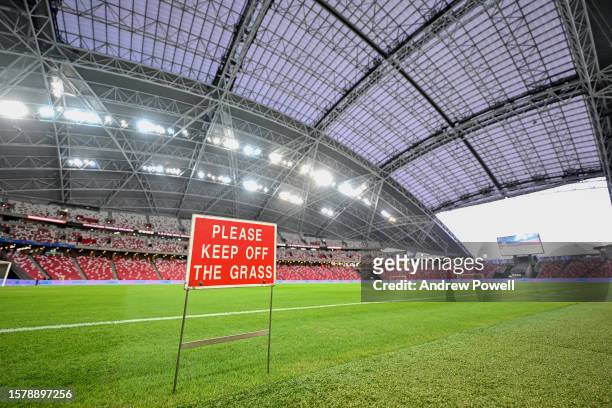 General view before a training session at Singapore National Stadium on July 29, 2023 in Kallang, Singapore.