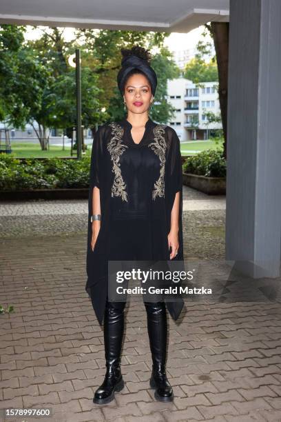 Jane Chirwa attends the "Clashing Differences" Premiere at Open Air Kulturforum on July 29, 2023 in Berlin, Germany.