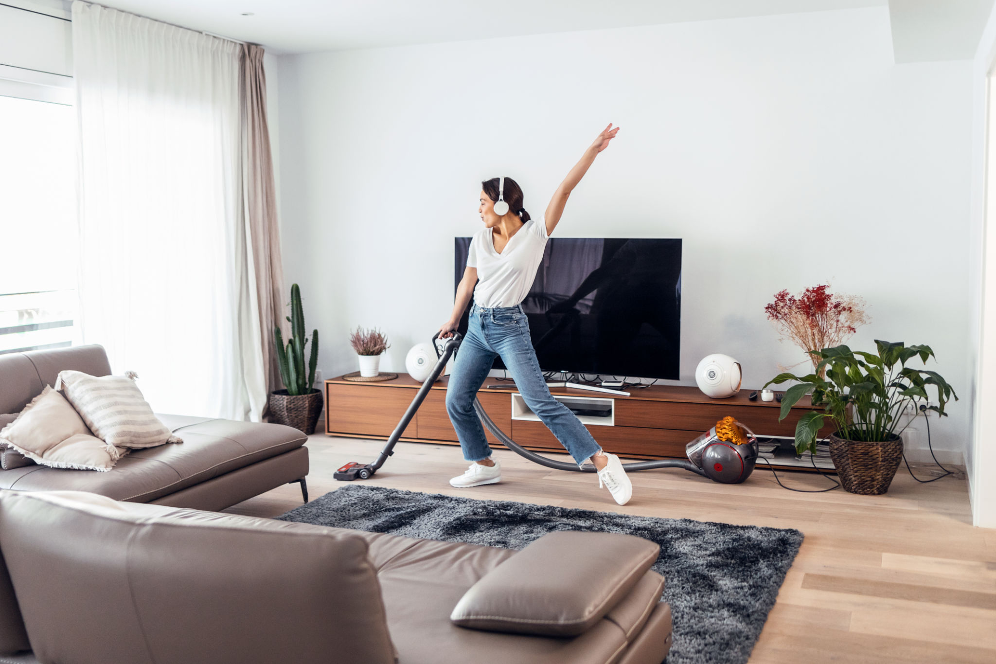 living room cleaning