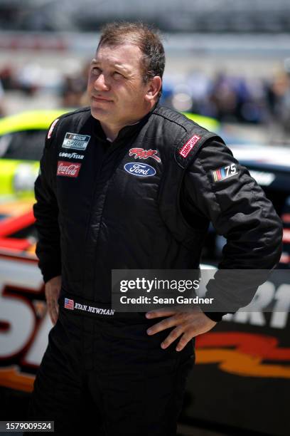 Ryan Newman, driver of the Parts Plus/Biohaven Ford, waits on the grid during qualifying for the NASCAR Cup Series Cook Out 400 at Richmond Raceway...