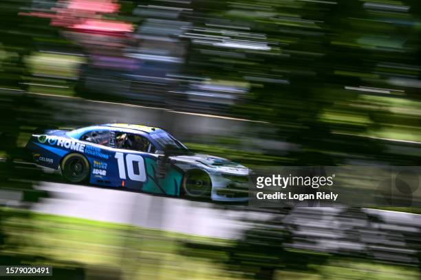 Allmendinger, driver of the LeafHome Water Solutions Chevrolet, drives during the NASCAR Xfinity Series Road America 180 at Road America on July 29,...