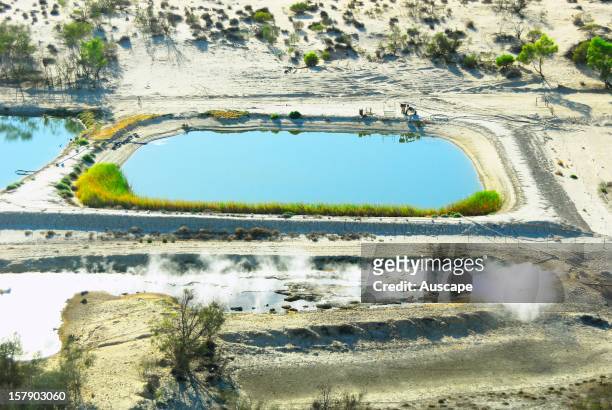 Cooling ponds of Poonarunna 1 Bore, stock watering tank, Kalamurina Station Wildlife Sanctuary, Lake Eyre Basin, northeast South Australia.