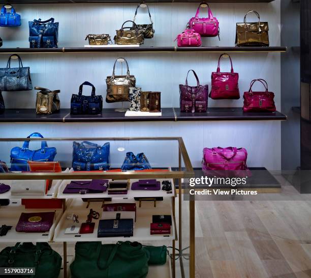 Westfield Shopping Centre,United Kingdom, Architect London, Mulberry Westfield - Four Iv Design Interior Of Handbags On Freestanding Display And...