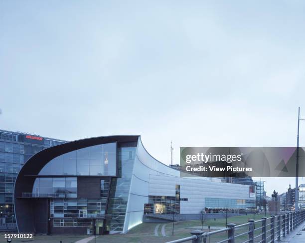 Museum Of Contemporary Art Kiasma, Helsinki, Finland, Architect Steven Holl Museum Of Contemporary Art Kiasma General View From West Dusk.