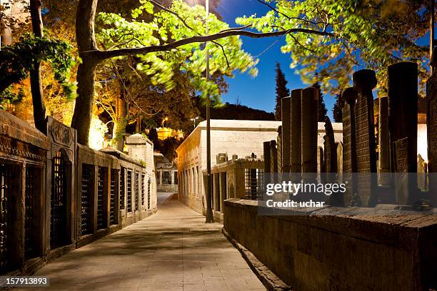 ottoman cemetery - istanbul province stock pictures, royalty-free photos & images