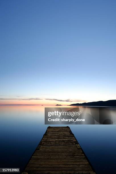 xxxl serene lake with dock - minnesota v wisconsin stock pictures, royalty-free photos & images