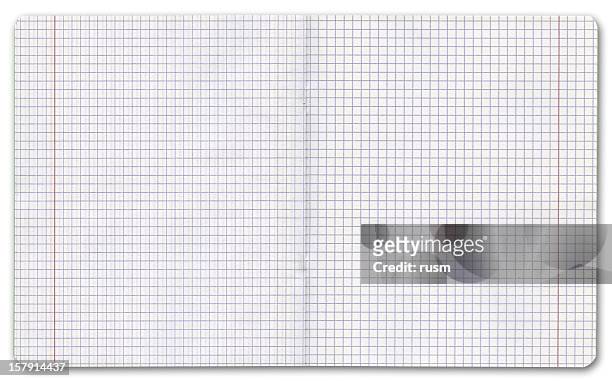 exercise book on white background, clipping path - workbook stockfoto's en -beelden