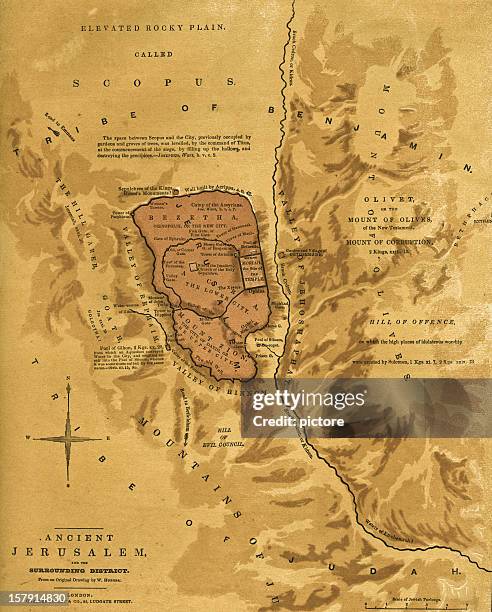 ancient jerusalem - city of david stock illustrations