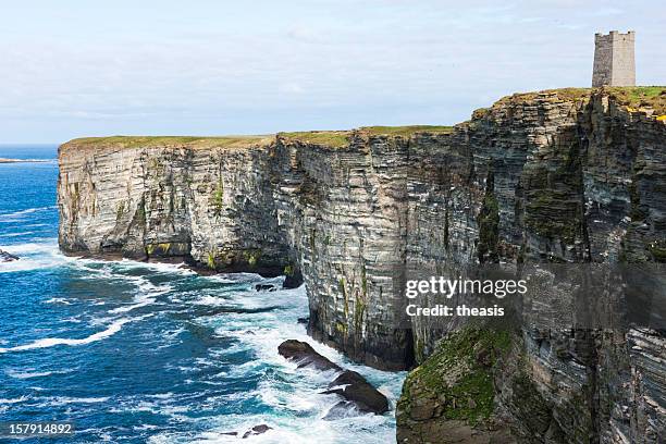 sea cliffs at marwick head, orkney - orkney islands stock pictures, royalty-free photos & images