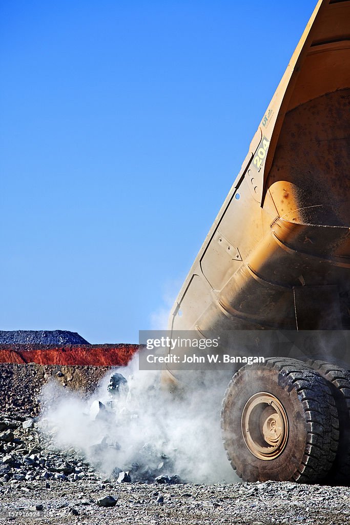 Dump trucks at a gold mine, Kalgoorlie, Australia