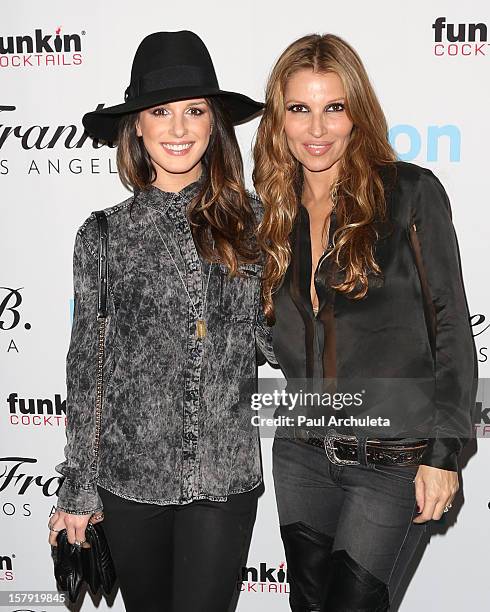 Actress Shenae Grimes and Danielle Clarke attend the Get Festive With Frankie B. And Kitson event at Kitson on Robertson on December 6, 2012 in...