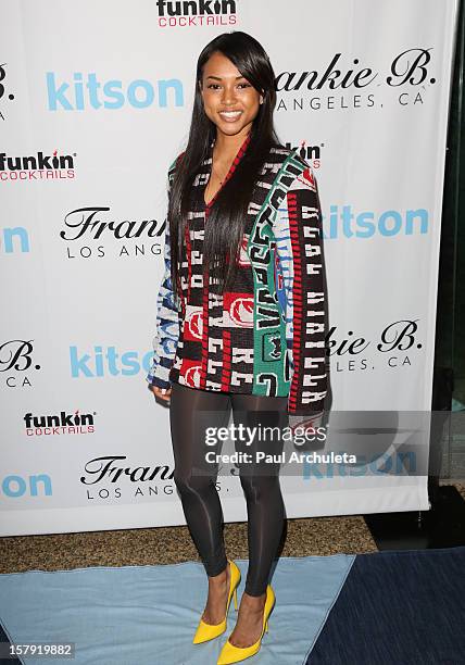 Karrueche Tran attends the Get Festive With Frankie B. And Kitson event at Kitson on Robertson on December 6, 2012 in Beverly Hills, California.