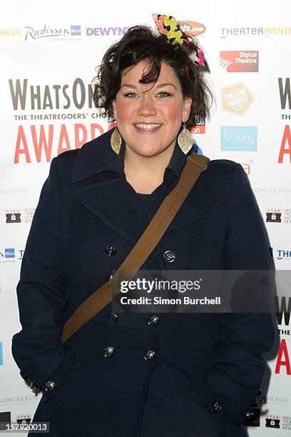 Beverley Rudd attends the Whatsonstage.com Theare Awards nominations launch at Cafe de Paris on December 7, 2012 in London, England.
