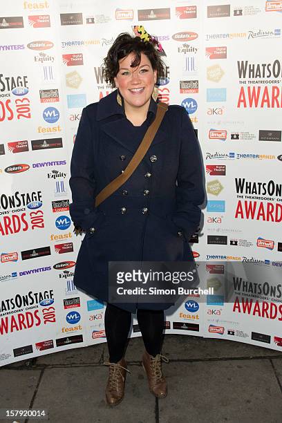 Beverley Rudd attends the Whatsonstage.com Theare Awards nominations launch at Cafe de Paris on December 7, 2012 in London, England.