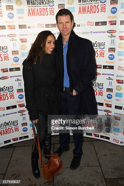 Debbie Kurup and Lloyd Owen attends the Whatsonstage.com Theare Awards nominations launch at Cafe de Paris on December 7, 2012 in London, England.