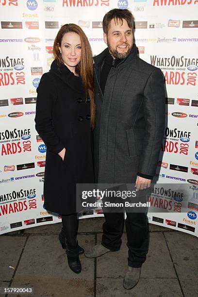 Sierra Boggess and Geronimo Rauch attends the Whatsonstage.com Theare Awards nominations launch at Cafe de Paris on December 7, 2012 in London,...