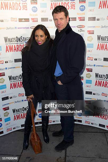 Debbie Kurup and Lloyd Owen attends the Whatsonstage.com Theare Awards nominations launch at Cafe de Paris on December 7, 2012 in London, England.