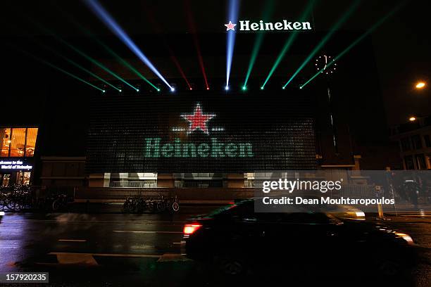 General view of the Heineken Light Installation at Heineken Experience on December 7, 2012 in Amsterdam, Netherlands. Heineken marks its 140-year...