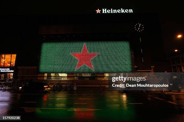 General view of the Heineken Light Installation at Heineken Experience on December 7, 2012 in Amsterdam, Netherlands. Heineken marks its 140-year...