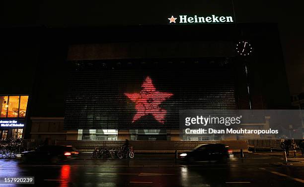 General view of the Heineken Light Installation at Heineken Experience on December 7, 2012 in Amsterdam, Netherlands. Heineken marks its 140-year...