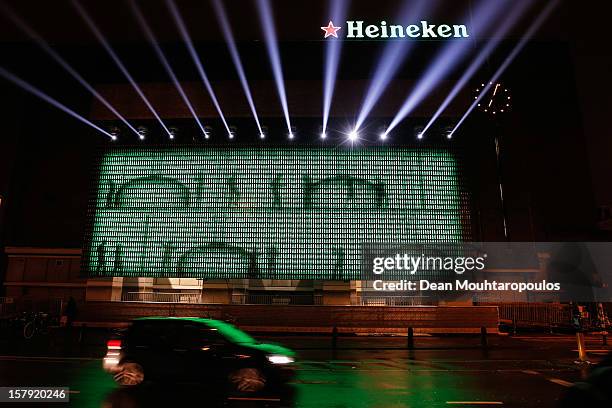 General view of the Heineken Light Installation at Heineken Experience on December 7, 2012 in Amsterdam, Netherlands. Heineken marks its 140-year...