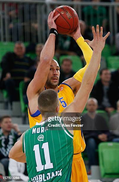 James Augustine, #5 of BC Khimki Moscow Region in action during the 2012-2013 Turkish Airlines Euroleague Regular Season Game Day 9 between Union...