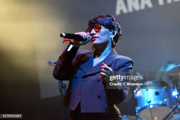 Ana Tijoux performs on stage during Day 3 of the Womad Festival at Charlton Park on July 29, 2023 in Malmesbury, England.