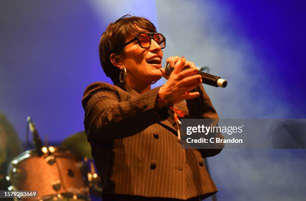 Ana Tijoux performs on stage during Day 3 of the Womad Festival at Charlton Park on July 29, 2023 in Malmesbury, England.