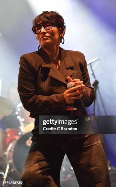 Ana Tijoux performs on stage during Day 3 of the Womad Festival at Charlton Park on July 29, 2023 in Malmesbury, England.