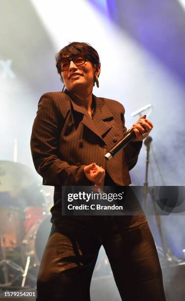 Ana Tijoux performs on stage during Day 3 of the Womad Festival at Charlton Park on July 29, 2023 in Malmesbury, England.